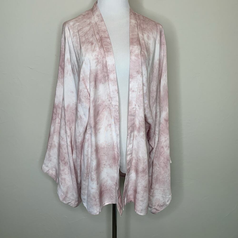 NWT Pale Pink Tie Dye Kimono Style Jacket Sz Small Medium